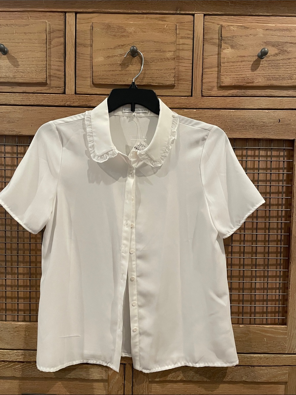 English Factory ecrue Ruffle Collar Button-Up Blouse
